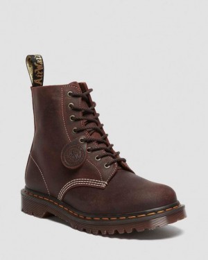 Brown — Wax Commander Dr.Martens 1460 Made in England Wax Commander Lace Up Boots | SN-DM84146
