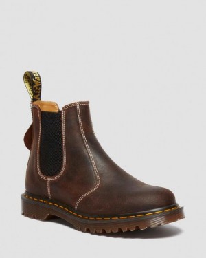 Brown — Wax Commander Dr.Martens 2976 Made in England Wax Commander Chelsea Boots | SN-DM84946