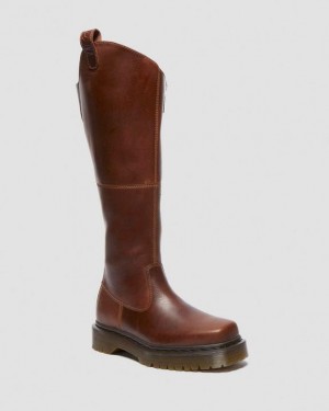 Butterscotch — Orleans Dr.Martens Amaayah Knee High Leather Boots | SN-DM84700