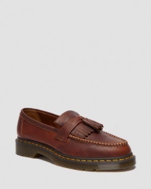 Cashew — Ambassador Dr.Martens Adrian Yellow Stitch Ambassador Leather Loafers | SN-DM85021