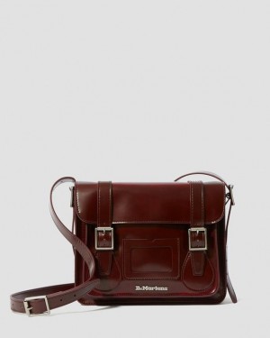 Cherry Red — Oxford Rub Off Dr.Martens 11 Inch Vegan Messenger Bag | SN-DM84762