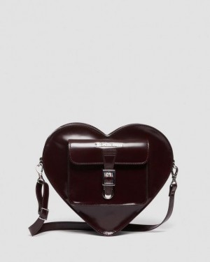 Cherry Red — Oxford Rub Off Dr.Martens Vegan Heart Shaped Backpack | SN-DM84789