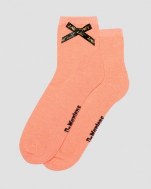 Coral — Cotton Blend Dr.Martens Ankle Bow Organic Cotton Blend Socks | SN-DM85241