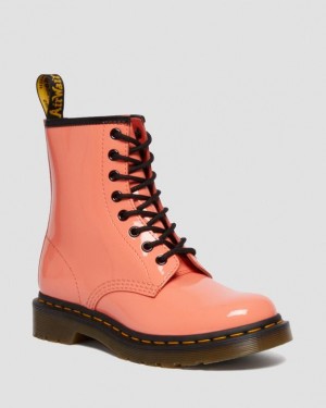 Coral — Patent Leather Dr.Martens 1460 Patent Leather Lace Up Boots | SN-DM84128