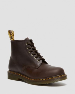 Dark Brown — Crazy Horse Dr.Martens 101 Crazy Horse Leather Ankle Boots | SN-DM84854
