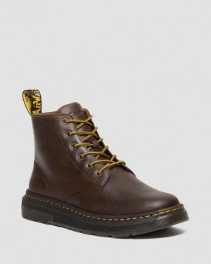 Dark Brown — Crazy Horse Dr.Martens Crewson Crazy Horse Leather Casual Chukka Boots | SN-DM84959