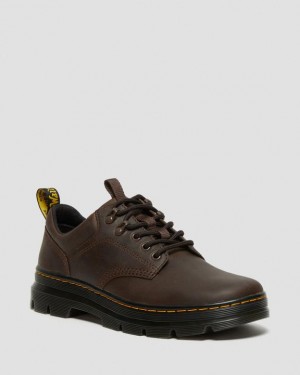 Dark Brown — Crazy Horse Dr.Martens Reeder Crazy Horse Leather Utility Shoes | SN-DM84409