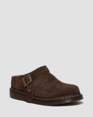 Dark Brown — Desert Oasis Suede Dr.Martens Isham Desert Oasis Suede Mules | SN-DM85096