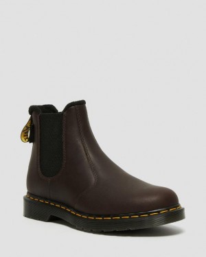 Dark Brown — Valor Wp Dr.Martens 2976 Warmwair Leather Chelsea Boots | SN-DM84996