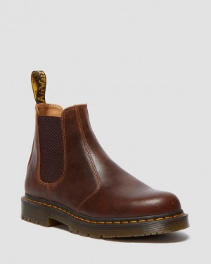 Dark Tan Dr.Martens 2976 Slip Resistant Parker Life Shield Chelsea Boots | SN-DM84365