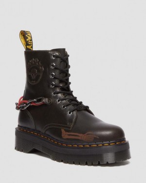 Dark Taupe — Orleans Dr.Martens Jadon Boot WB Mad Max Leather Platforms | SN-DM84653