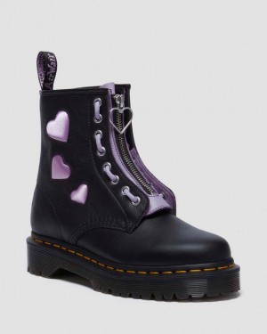 Dr.Martens 1460 Zip Heart Virgina Satin Lux Lace Up Boots | SN-DM84315