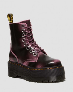 Fondant Pink — Arcadia Dr.Martens Jadon Max Boot Distressed Leather Platforms | SN-DM84695