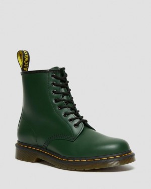 Green — Smooth Leather Dr.Martens 1460 Smooth Leather Lace Up Boots | SN-DM84887