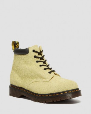 Hazy Yellow — Long Napped Suede Dr.Martens 939 Ben Suede Padded Collar Lace Up Boots | SN-DM84830