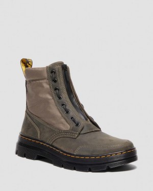 Khaki+Olive Dr.Martens Combs Jungle Zip Casual Boots | SN-DM84978