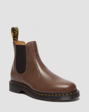 Khaki Dr.Martens 2976 Yellow Stitch Artimus Chelsea Boots | SN-DM84323