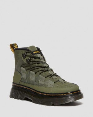 Khaki Green — Ajax+Extra Tough 50/50 Dr.Martens Boury Leather Casual Boots | SN-DM84950