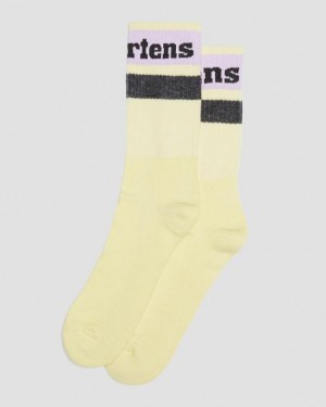 Lemon Yellow — Cotton Blend Dr.Martens Athletic Logo Organic Cotton Blend Socks | SN-DM85218
