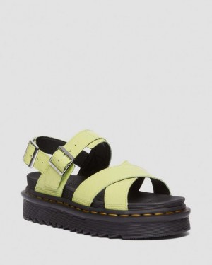 Lime Green — Distressed Patent Dr.Martens Voss II Distressed Patent Leather Sandals | SN-DM84633