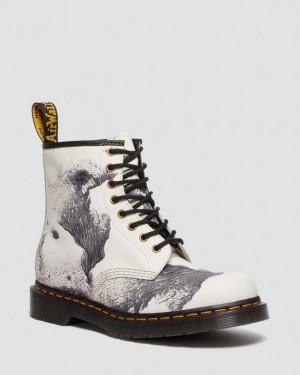 Multi — Backhand Dr.Martens 1460 Tate 'Decalcomania' Backhand Leather Lace Up Boots | SN-DM84826
