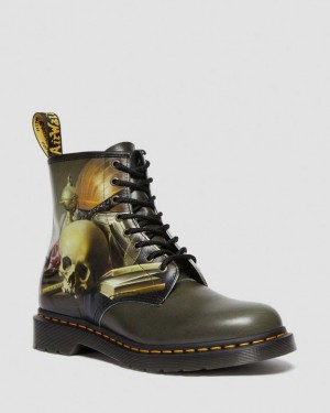 Multi — Still Life Strawgrain Backhand Dr.Martens THE NATIONAL GALLERY 1460 HARMEN STEENWYCK LEATHER BOOTS | SN-DM84795