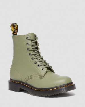 Muted Olive — Virginia Dr.Martens 1460 Virginia Leather Boots | SN-DM84291