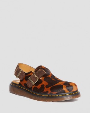 Ocelot — Hair On Dr.Martens Jorge Made in England Hair On Slingback Mule | SN-DM85081