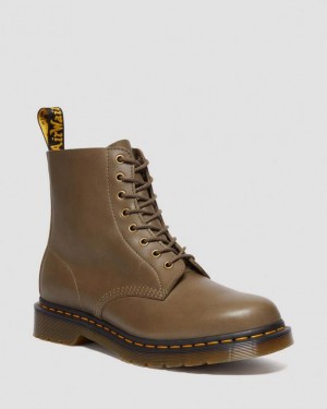 Olive — Carrara Dr.Martens 1460 Carrara Leather Lace Up Boots | SN-DM84806
