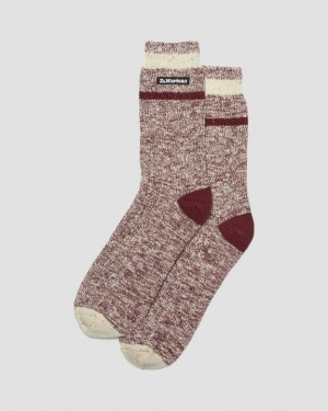 Oxblood — Cotton Blend Dr.Martens Marl Organic Socks | SN-DM85248