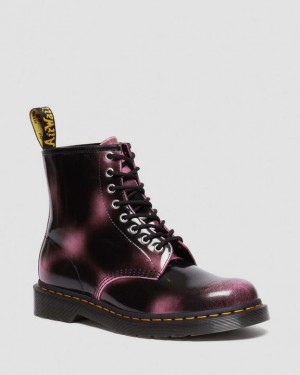 Pink — Arcadia Dr.Martens 1460 Distressed Leather Lace Up Boots | SN-DM84241