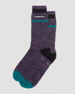 RICH PURPLE — Cotton Blend Dr.Martens Marl Organic Socks | SN-DM85228