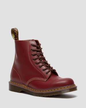 Red — Quilon Dr.Martens 1460 Vintage Made in England Lace Up Boots | SN-DM84875