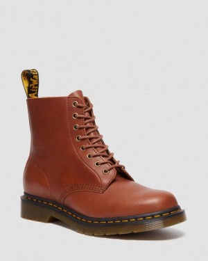 Saddle Tan — Carrara Dr.Martens 1460 Carrara Leather Lace Up Boots | SN-DM84845
