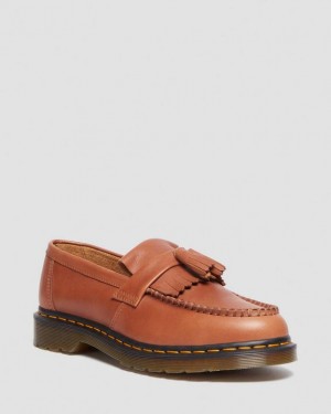 Saddle Tan — Carrara Dr.Martens Adrian Carrara Leather Tassel Loafers | SN-DM85007
