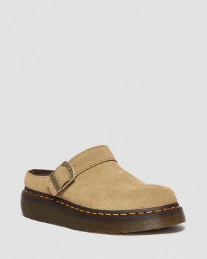 Savannah Tan — Bronx Suede Dr.Martens Laketen Bronx Suede Platform Mules | SN-DM84588