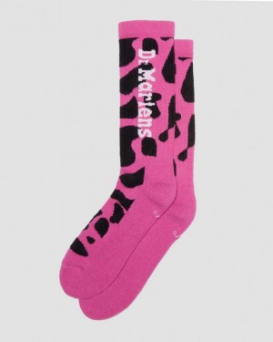THRIFT PINK — Cotton Blend Dr.Martens Vertical Logo Print Cotton Blend Socks | SN-DM85230