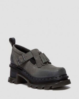 Waxy Suede Waterproof Dr.Martens Corran Waxy Suede Mary Jane Heeled Shoes | SN-DM84389