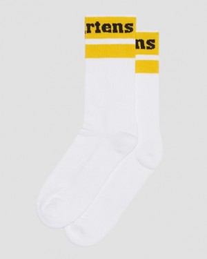 White+Yellow — Cotton Blend Dr.Martens Athletic Logo Organic Cotton Blend Socks | SN-DM85243