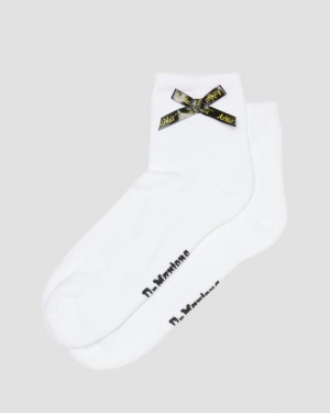 White — Cotton Blend Dr.Martens Ankle Bow Organic Cotton Blend Socks | SN-DM85224