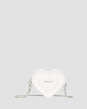 White — Kemble Pu Dr.Martens Vegan Mini Heart Shaped Bag | SN-DM84752