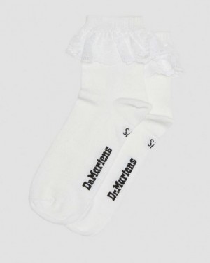 White — Organic Cotton Blend Dr.Martens Frill Organic Cotton Socks | SN-DM85233