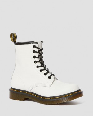 White — Smooth Leather Dr.Martens 1460 Smooth Leather Lace Up Boots | SN-DM84298
