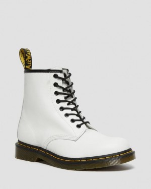 White — Smooth Leather Dr.Martens 1460 Smooth Leather Lace Up Boots | SN-DM84893