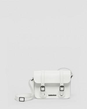 White — Smooth Leather Dr.Martens 7 Inch Leather Crossbody Bag | SN-DM84759
