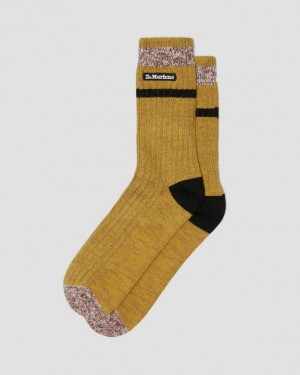Yellow — Cotton Blend Dr.Martens Marl Organic Socks | SN-DM85249